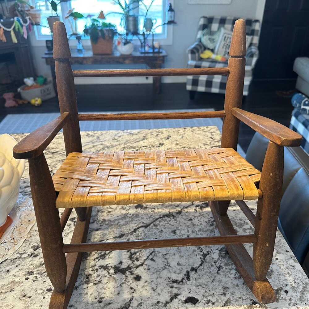 Vintage primitive Doll sized rocking chair